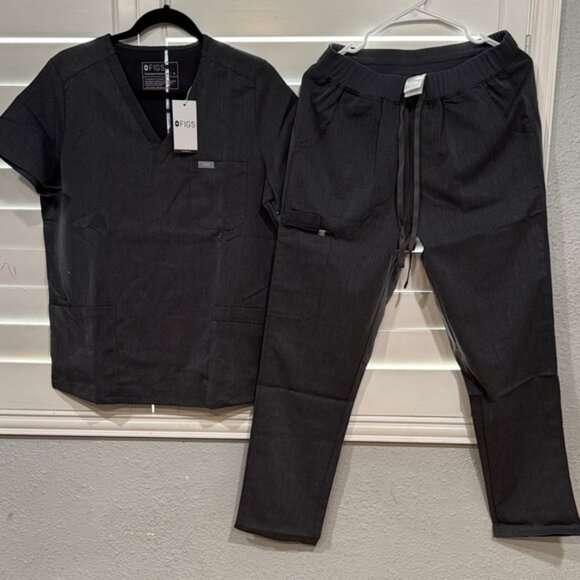 Figs Dark Gray Medical Scrub Set - Picture 1 of 10